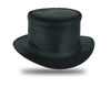HL80111BLK Handcrafted Black Leather TOP HAT shapeable brim and crown - HighwayLeather
