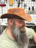 HL80139 AMERICAN REDDISH LEATHER HAT - HighwayLeather