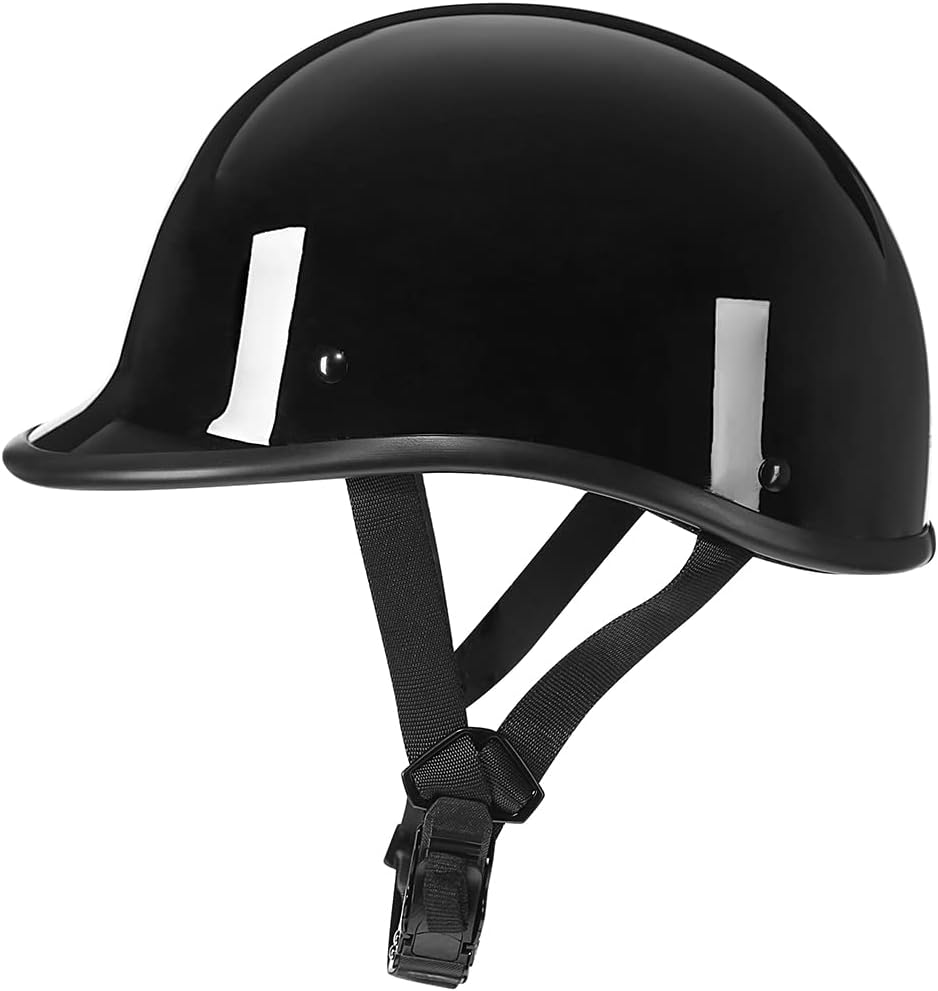 H404-11 NOVELTY JOCKEY HAWK POLO HELMET SHINY BLACK - GLOSS BLACK NON- DOT - HighwayLeather