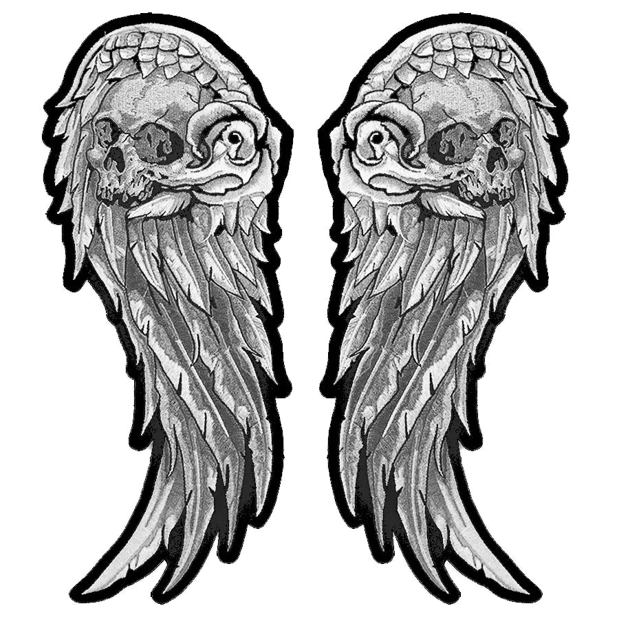 LT30241 - GRAY WING SKULL - HighwayLeather