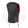 HL14859REDEYELET WOMEN SIDE LACE VEST M/O BUFFALO LEATHER Red/BLK - HighwayLeather