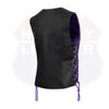 HL14859PURPLEEYELET WOMEN SIDE LACE VEST M/O BUFFALO LEATHER PURPLE/BLK - HighwayLeather