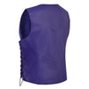 HL14851 PURPLE Women's Lace up side leather motorcycle vest