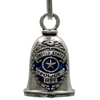 MLB9062 Police Badge Motorcycle Good Luck Bell w/ Key Ring-Key Chain Accessory for Bikers - HighwayLeather