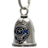 MLB9062 Police Badge Motorcycle Good Luck Bell w/ Key Ring-Key Chain Accessory for Bikers - HighwayLeather