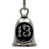 MLB9064 13 Bell Motorcycle Good Luck Bell w/ Key Ring-Key Chain Accessory for Bikers - HighwayLeather