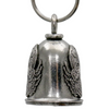 MLB9070 Antique Sugar Skull Motorcycle Good Luck Bell w/ Key Ring-Key Chain Accessory for Bikers - HighwayLeather