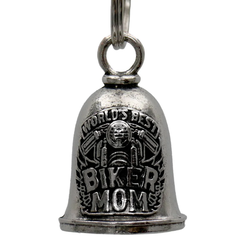 MLB9077 Biker Mom Motorcycle Good Luck Bell w/ Key Ring-Key Chain Accessory for Bikers - HighwayLeather