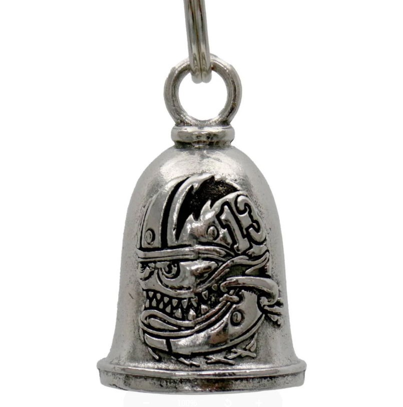 MLB9079 Bobber Monster Head Motorcycle Good Luck Bell w/ Key Ring-Key Chain Accessory for Bikers - HighwayLeather