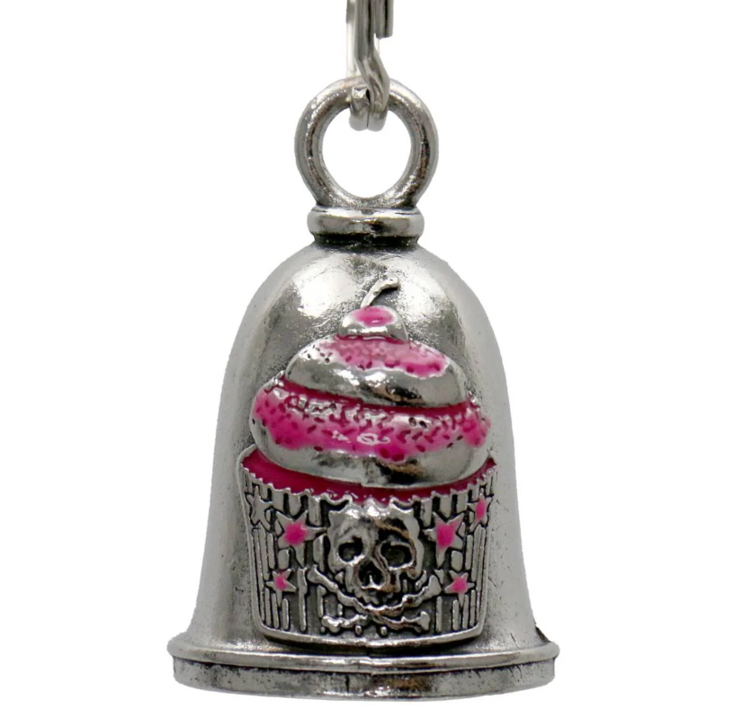 MLB9088 Cupcake Motorcycle Good Luck Bell w/ Key Ring-Key Chain Accessory for Bikers - HighwayLeather