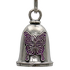 MLB9090 Purple Curly Butterfly Motorcycle Good Luck Bell w/ Key Ring-Key Chain Accessory for Bikers - HighwayLeather