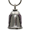 MLB9090 Purple Curly Butterfly Motorcycle Good Luck Bell w/ Key Ring-Key Chain Accessory for Bikers - HighwayLeather