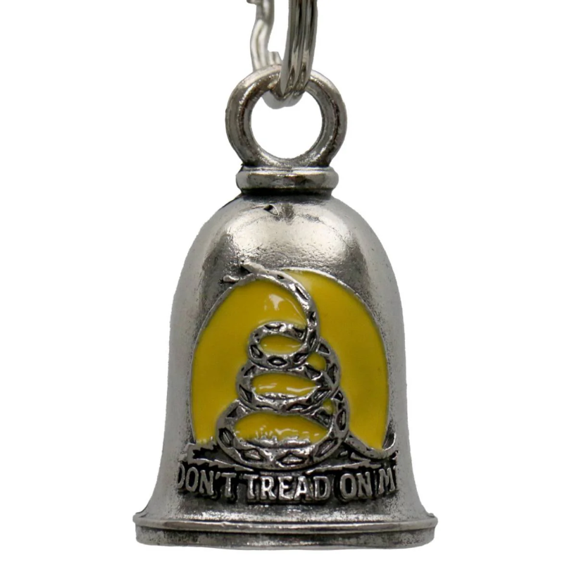 MLB9093 Don't Tread on Me Motorcycle Good Luck Bell w/ Key Ring-Key Chain Accessory for Bikers - HighwayLeather
