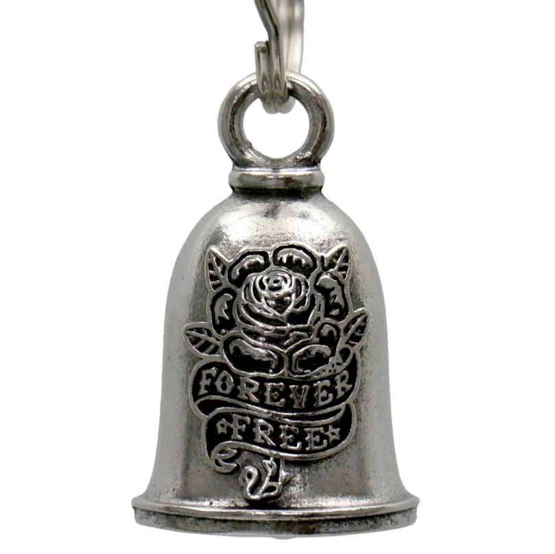 MLB9097 Event Rose Motorcycle Good Luck Bell w/ Key Ring-Key Chain Accessory for Bikers - HighwayLeather
