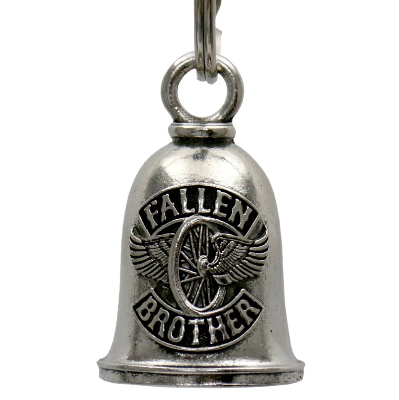 MLB9098 Fallen Brothers Motorcycle Good Luck Bell w/ Key Ring-Key Chain Accessory for Bikers - HighwayLeather