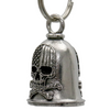 MLB9100 Flag Skull Motorcycle Good Luck Bell w/ Key Ring-Key Chain Accessory for Bikers - HighwayLeather