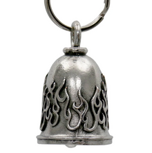 MLB9101 Flame Motorcycle Good Luck Bell w/ Key Ring-Key Chain Accessory for Bikers - HighwayLeather