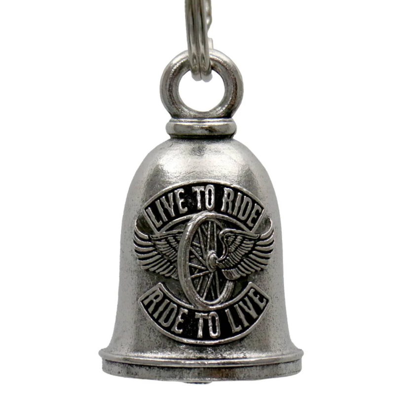 MLB9102 Flying Wheel Motorcycle Good Luck Bell w/ Key Ring-Key Chain Accessory for Bikers - HighwayLeather
