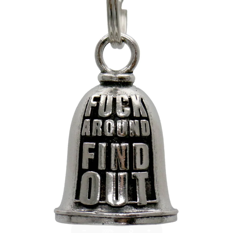 MLB9104 F Around Motorcycle Good Luck Bell w/ Key Ring-Key Chain Accessory for Bikers - HighwayLeather