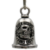 MLB9105 F Around Skull Motorcycle Good Luck Bell w/ Key Ring-Key Chain Accessory for Bikers - HighwayLeather