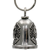 MLB9105 F Around Skull Motorcycle Good Luck Bell w/ Key Ring-Key Chain Accessory for Bikers - HighwayLeather
