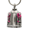 MLB9107 Girly Skull Motorcycle Good Luck Bell w/ Key Ring-Key Chain Accessory for Bikers - HighwayLeather