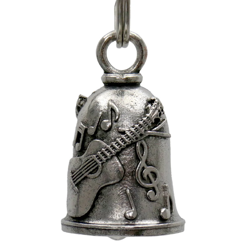 MLB9109 Guitar Motorcycle Good Luck Bell w/ Key Ring-Key Chain Accessory for Bikers - HighwayLeather