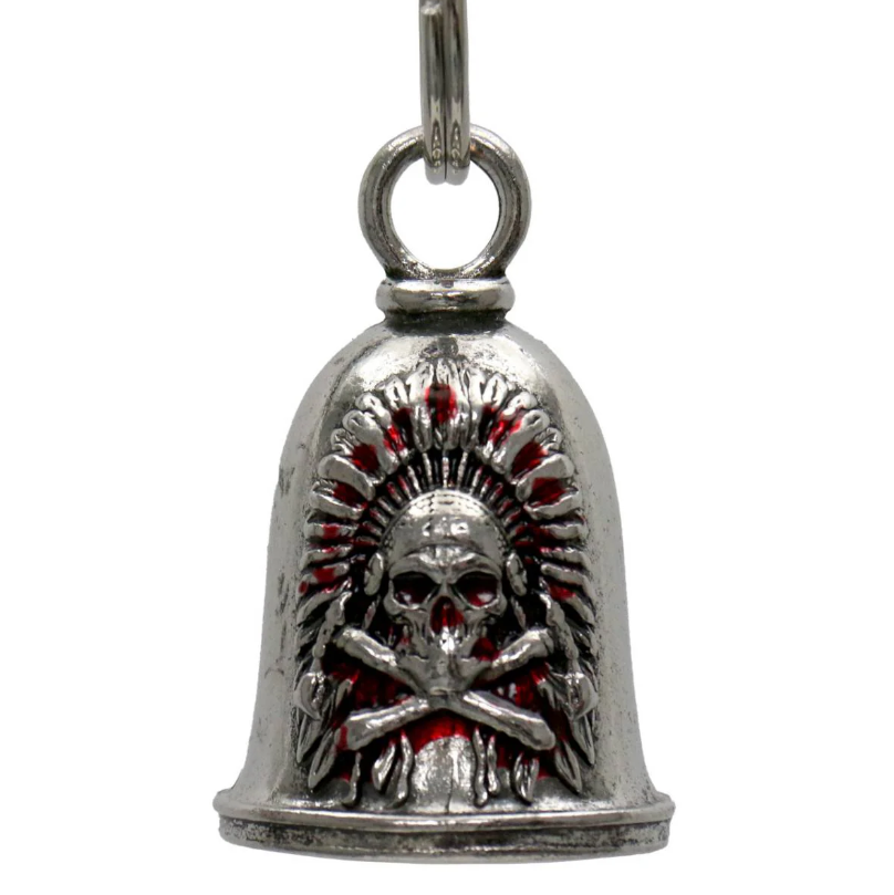 MLB9110 Headress Motorcycle Good Luck Bell w/ Key Ring-Key Chain Accessory for Bikers - HighwayLeather