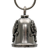 MLB9134 Rose Skull Motorcycle Good Luck Bell w/ Key Ring-Key Chain Accessory for Bikers - HighwayLeather