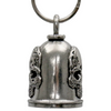 MLB9138 Skull Bell Motorcycle Good Luck Bell w/ Key Ring-Key Chain Accessory for Bikers - HighwayLeather