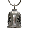 MLB9140 Spade Skull Motorcycle Good Luck Bell w/ Key Ring-Key Chain Accessory for Bikers - HighwayLeather
