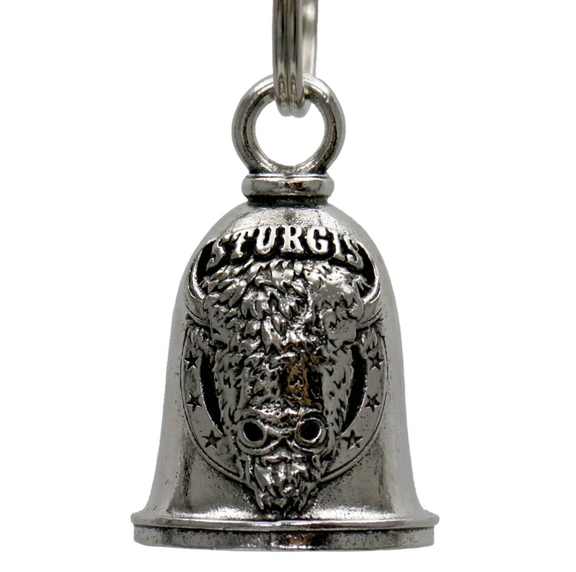 MLB9143 Sturgis Buffalo Motorcycle Good Luck Bell w/ Key Ring-Key Chain Accessory for Bikers - HighwayLeather