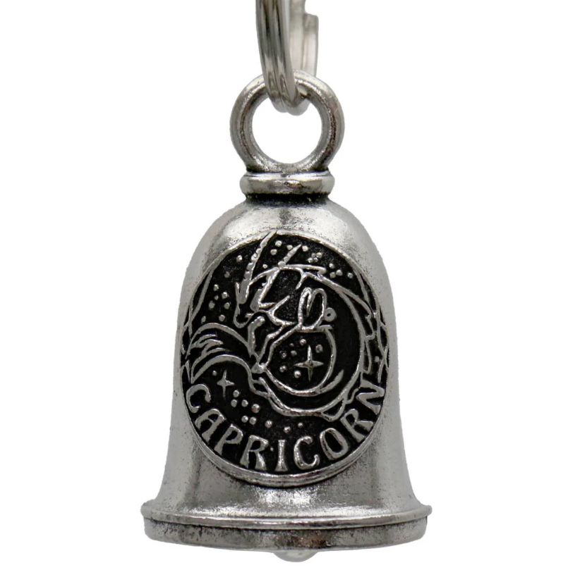 MLB9158 Zodiac Capricorn Motorcycle Good Luck Bell w/ Key Ring-Key Chain Accessory for Bikers - HighwayLeather