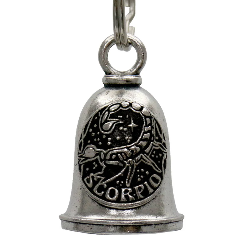 MLB9164 Zodiac Scorpio Motorcycle Good Luck Bell w/ Key Ring-Key Chain Accessory for Bikers - HighwayLeather