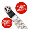 MLA1001 Western Star Medallion Vest Extender - Double Chrome Chains Genuine Leather 6.5" Extension MLA1001-Single - HighwayLeather