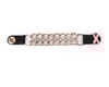 MLA1021 Pink Ribbon Medallion Vest Extender - Double Chrome Chains Genuine Leather 6.5" Extension MLA1021-Single - HighwayLeather