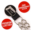MLA1027 2nd Amendment Medallion Vest Extender - Double Chrome Chains Genuine Leather 6.5" Extension MLA1027-Single - HighwayLeather