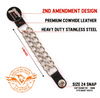 MLA1027 2nd Amendment Medallion Vest Extender - Double Chrome Chains Genuine Leather 6.5" Extension MLA1027-Single - HighwayLeather