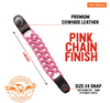 MLA1094 Pink 4 Inch Single Vest Extender - Double Chrome Chains w/ Genuine Leather - HighwayLeather