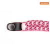 MLA1094 Pink 4 Inch Single Vest Extender - Double Chrome Chains w/ Genuine Leather - HighwayLeather