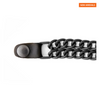 MLA1095 Black 4 Inch Single Vest Extender - Double Chrome Chains w/ Genuine Leather - HighwayLeather