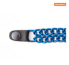 MLA1097 Candy Blue 4 Inch Single Vest Extender - Double Chrome Chains w/ Genuine Leather - HighwayLeather