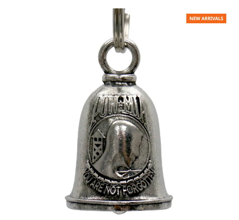 MLB9129 POW MIA Motorcycle Good Luck Bell w/ Key Ring-Key Chain Accessory for Bikers - HighwayLeather