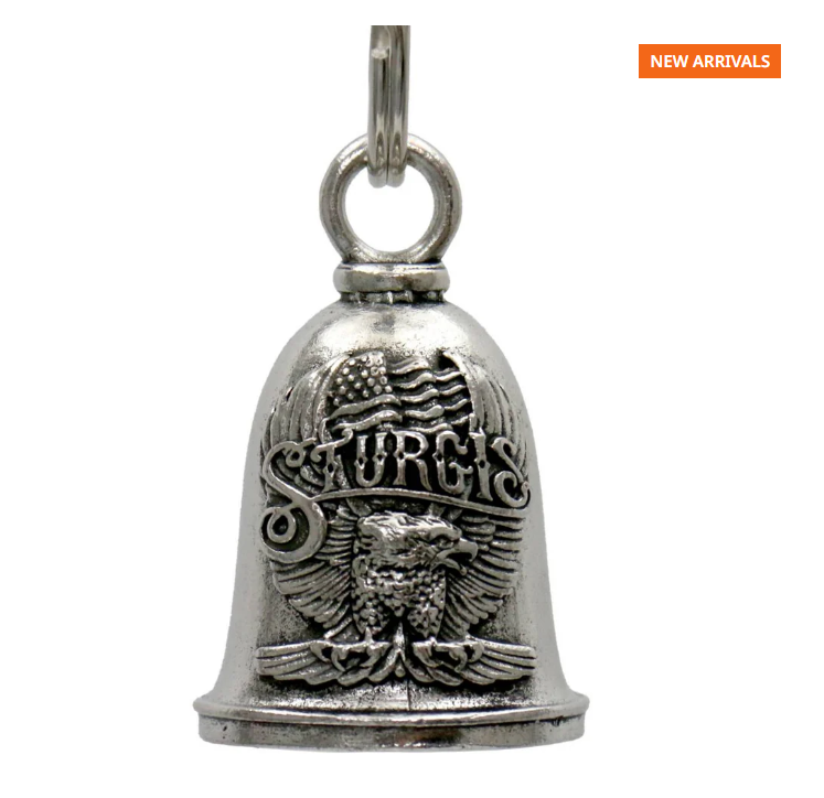 Milwaukee Leather MLB9144 Sturgis Upwing Motorcycle Good Luck Bell w/ Key Ring-Key Chain Accessory for Bikers - HighwayLeather