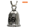MLB9135 Route 66 Motorcycle Good Luck Bell w/ Key Ring-Key Chain Accessory for Bikers - HighwayLeather