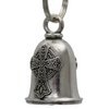 MLB9058 Gothic Cross Motorcycle Good Luck Bell w/ Key Ring-Key Chain Accessory for Bikers - HighwayLeather