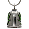 MLB9059 Pot Leaf Motorcycle Good Luck Bell w/ Key Ring-Key Chain Accessory for Bikers - HighwayLeather