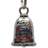 MLB9115 Land of the Free Eagle Motorcycle Good Luck Bell w/ Key Ring-Key Chain Accessory for Bikers - HighwayLeather