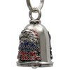 MLB9115 Land of the Free Eagle Motorcycle Good Luck Bell w/ Key Ring-Key Chain Accessory for Bikers - HighwayLeather