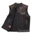 Red Stitch FIM664CNVQ | Hunt Club - Men's Motorcycle Leather & Canvas Vest - HighwayLeather